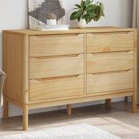Berkfield Home Chest of Drawers FLORO Wax Brown Solid Wood Pine