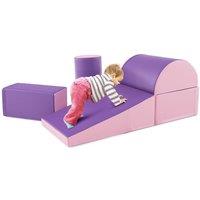 Costway 5 Pieces Climb Crawl Foam Play Set Colorful Educational Software in Purple