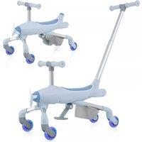 Costway 2-in-1 Ride-on Push Car Plane-Themed Foot-to-Floor Sliding Toy in Navy