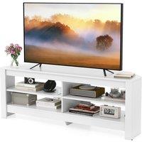 Costway Corner TV Stand with Power Outlet 3-Tier Entertainment Center for 60 TV in White