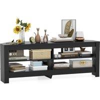 Costway Corner TV Stand with Power Outlet 3-Tier Entertainment Center for 60 TV in Black