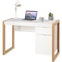 Costway Modern Workstation Desk w/ Storage Cabinet & Drawer Sturdy Structure Home Office in White