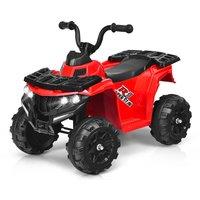 Costway 6V Electric Ride on Car Battery Powered Quad Bike ATV Vehicle Toy W/ Headlight in Red