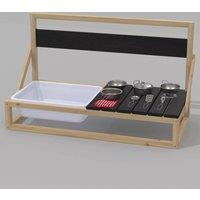 Costway Wall Mounted Mud Kitchen Tabletop Fir Wood Pretend Play Kitchen in Black