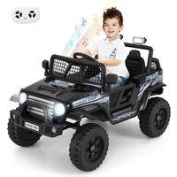 Gymax 12V Ride On Truck Car Battery Powered Electric Toy Vehicle-Black in Black
