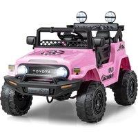 Gymax 12V Electric Ride On Toy Toyota Car With Remote Control Light & Sound in Pink