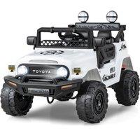 Gymax 12V Electric Ride On Toy Toyota Car With Remote Control Light & Sound in White