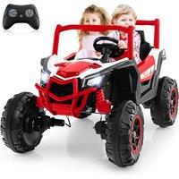 Gymax Electric Ride on UTV Remote Control Car With 2-Seat Music & Lights in Red