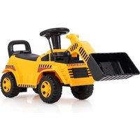 Gymax Ride on Excavator Sliding Bulldozer With Engine Sound & Toy Storage in Yellow
