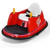 Gymax Bumper Ride On Toy Car With Music Remote Control & Flashing Lights in Red