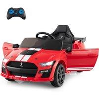 Gymax Electric Ride On Toy Car Ford Mustang With Light Music &Remote Control in Red