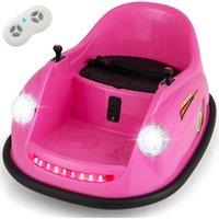 Gymax Electric Ride on Bumper Toy Car With Lights Music & Remote Control in Pink
