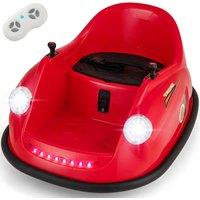Gymax Electric Ride on Bumper Toy Car With Lights Music & Remote Control in Red