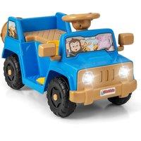 Gymax 6V Ride on Car Riding Toy Jeep With Sound Effects Storage Cup & Lights in Navy