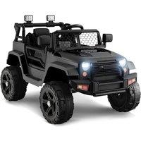Gymax Ride On Truck 12V Electric Toy Car Large Seat Music & Remote Control in Black