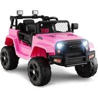 Gymax Ride On Truck Electric Toy Car With Large Seat Music & Remote Control in Pink