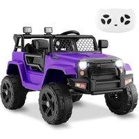 Gymax Ride On Truck Electric Toy Car With Large Seat Music & Remote Control in Purple