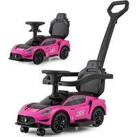 Gymax Ride on Push Car Sliding Car Walker With Music & 2 Universal Wheels in Pink