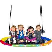 Gymax 150 CM Saucer Swing With LED Lights Tree Swing 300 kg Capacity