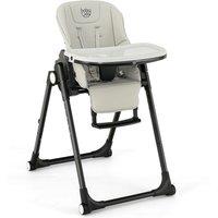 Gymax 4-in-1 Nursery High Chair Folding Feeding Chair With Footrest in Grey