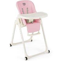 Gymax 4-in-1 Nursery High Chair Folding Feeding Chair With Footrest in Baby Pink