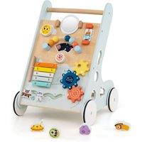 Gymax Wooden Walker Push & Pull Toy Learning Activity Center For 1+ in Light Green