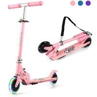 Gymax Folding Scooter Portable Lightweight 2-Wheel Kick Scooter in Pink