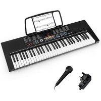 Costway 61-Key Electronic Keyboard Piano Portable Digital Piano in Black