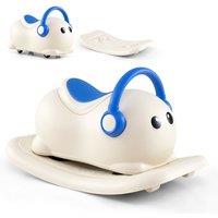Costway Rocking Horse 3 in 1 Ride on Toy w/Detachable Balance Board in Blue