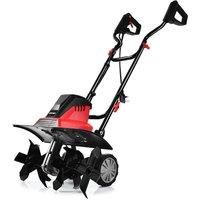 Costway 1500W Electric Tiller Garden Soil Cultivator Rotavator in Red