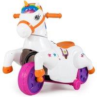 Costway 12V Unicorn Ride on Toy Ride on Pony Motorcycle with Training