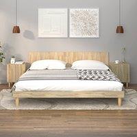 Berkfield Home Bedside Cabinets 2 pcs Sonoma Oak Engineered Wood in Brown