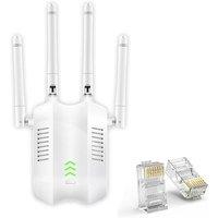 Hinsinc 1200Mbps White WiFi Range Repeater Internet Booster UK