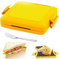 Hinsinc Toasted Sandwich Maker Microwavable Machine Waffle Maker Microwave in Yellow