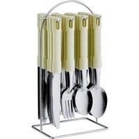 VOGREX 24PC CREAM CUTLERY DINNER SET STAINLESS STEEL NEW