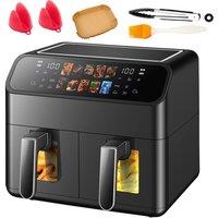 Kelvenix 9L Oil Free Air Fryer Dual Zone Digital Oven Cooker New in Black