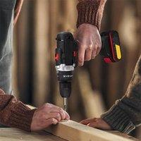 Kelvenix 48V Cordless Hammer Drill Set Electric Impact Driver Screwdriver UK in Black