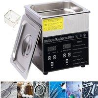 Hinsinc 2L Digital Ultrasonic Cleaner Ultra Sonic Bath Cleaning Tank in Silver