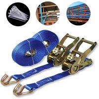 Hinsinc Heavy Duty Ratchet Straps 10m x 50mm for Cargo & Truck in Blue