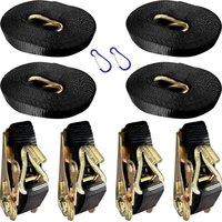 SPETLEK 4 x 25mm endless 6 Metre Black 3000kg Lashing Straps