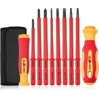 SPETLEK Electricians Insulated Electrical Hand Screwdriver Tool Set in Red