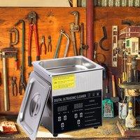Kelvenix Digital Ultrasonic Cleaner Ultra Sonic Bath Cleaning Tank Timer in Silver