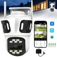 SPETLEK Triple Lens CCTV Camera IP PTZ Wireless Security Cam in White