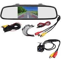 SPETLEK 4.3LCD Car Mirror Monitor Camera Reversing Backup Rear View Kit in Black