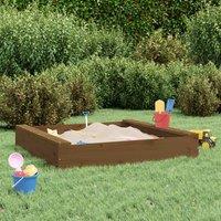 Berkfield Home Sandbox with Seats Honey Brown Square Solid Wood Pine