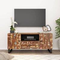 Berkfield Home TV Cabinet 105x33.5x46 cm Solid Wood Reclaimed&Engineered Wood in Brown