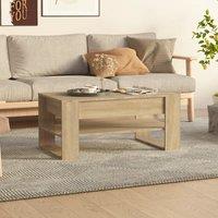 Berkfield Home Coffee Table Sonoma Oak 102x55x45 cm Engineered Wood in Brown | Size: 102 x 55 x 45 cm