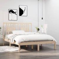 Berkfield Home Bed Frame Solid Wood 135x190 cm Double in Brown