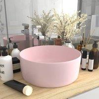 Berkfield Home Luxury Wash Basin Round Matt Pink 40x15 cm Ceramic