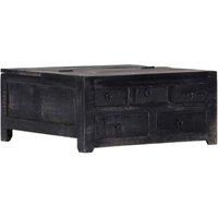 Berkfield Home Coffee Table Black 65x65x30 cm Solid Mango Wood | Size: 65 x 65 x 30 cm